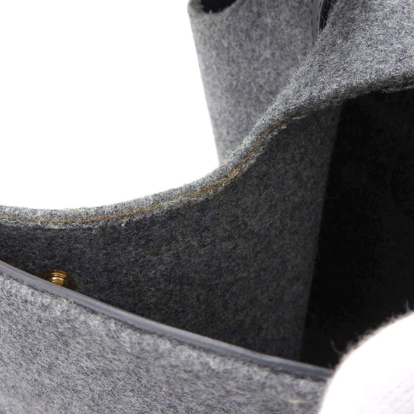 Celine tie bag handbag felt x leather gray black