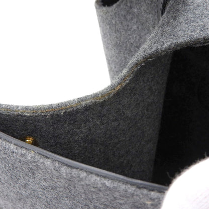 Celine tie bag handbag felt x leather gray black
