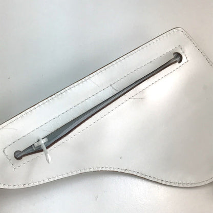 Christian Dior White Leather Fanny Pack Pouch Saddle Bag ()