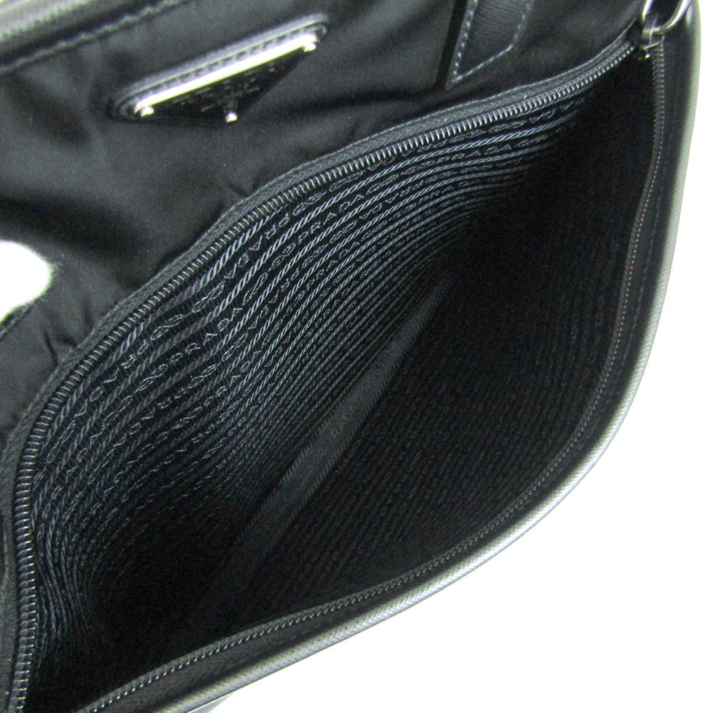 Prada Men,Women Nylon,Leather Shoulder Bag,Tote Bag Black