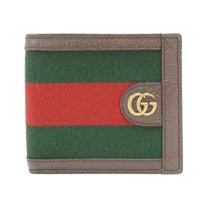 Gucci Brown Green Red Color Leather Wallet (Bi-Fold) ()