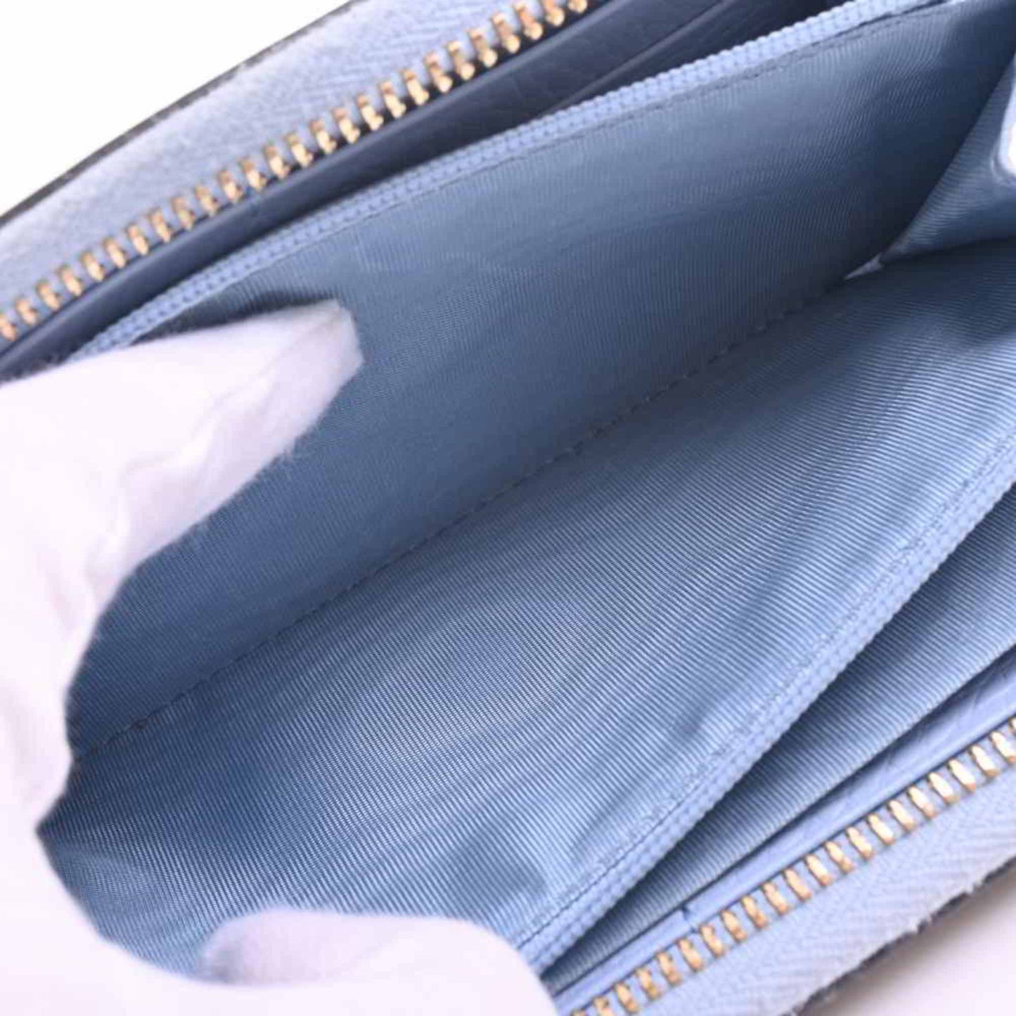 Gucci GG Supreme Marmont Zip Around Long Wallet Beige/Blue PVC Leather