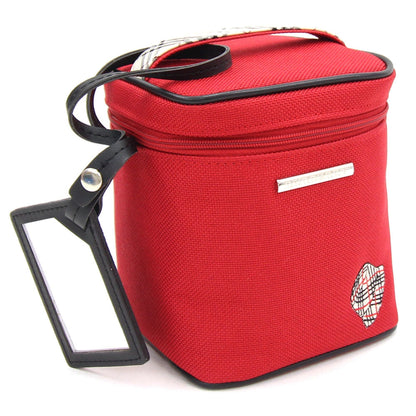 Burberry Vanity Bag Red Canvas Women's Handbag Pouch Embroidery BURBERRY