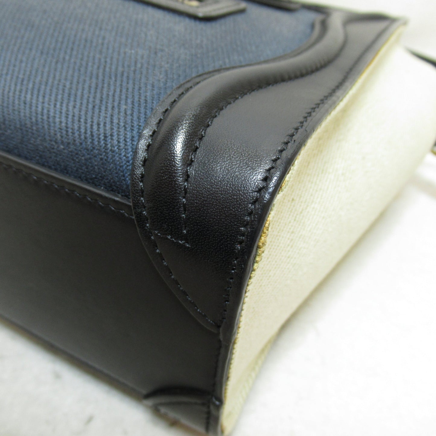 Celine Luggage nano shopper Black White canvas