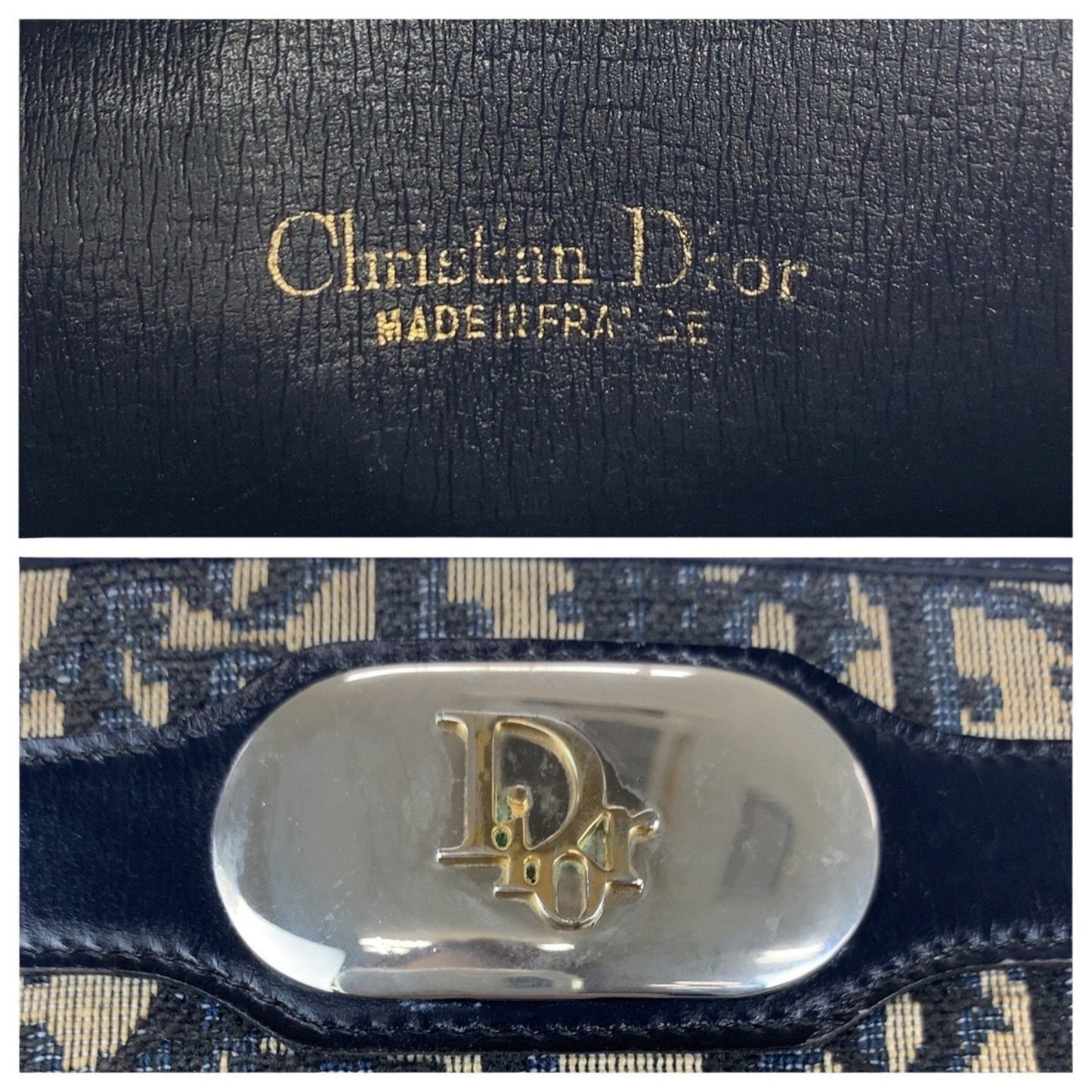 Christian Dior Navy Trotter Leather Shoulder Bag ()