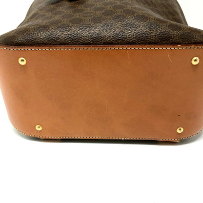 Celine rucksack Macadam PVC leather brown gold metal fittings ladies