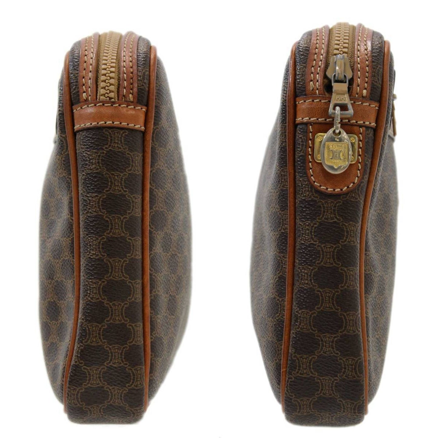 Celine Second Back Macadam Brown PVC