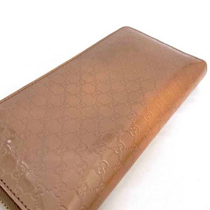Gucci Microguccissima Gold Pink Patent Leather Long Wallet (Bi-Fold)