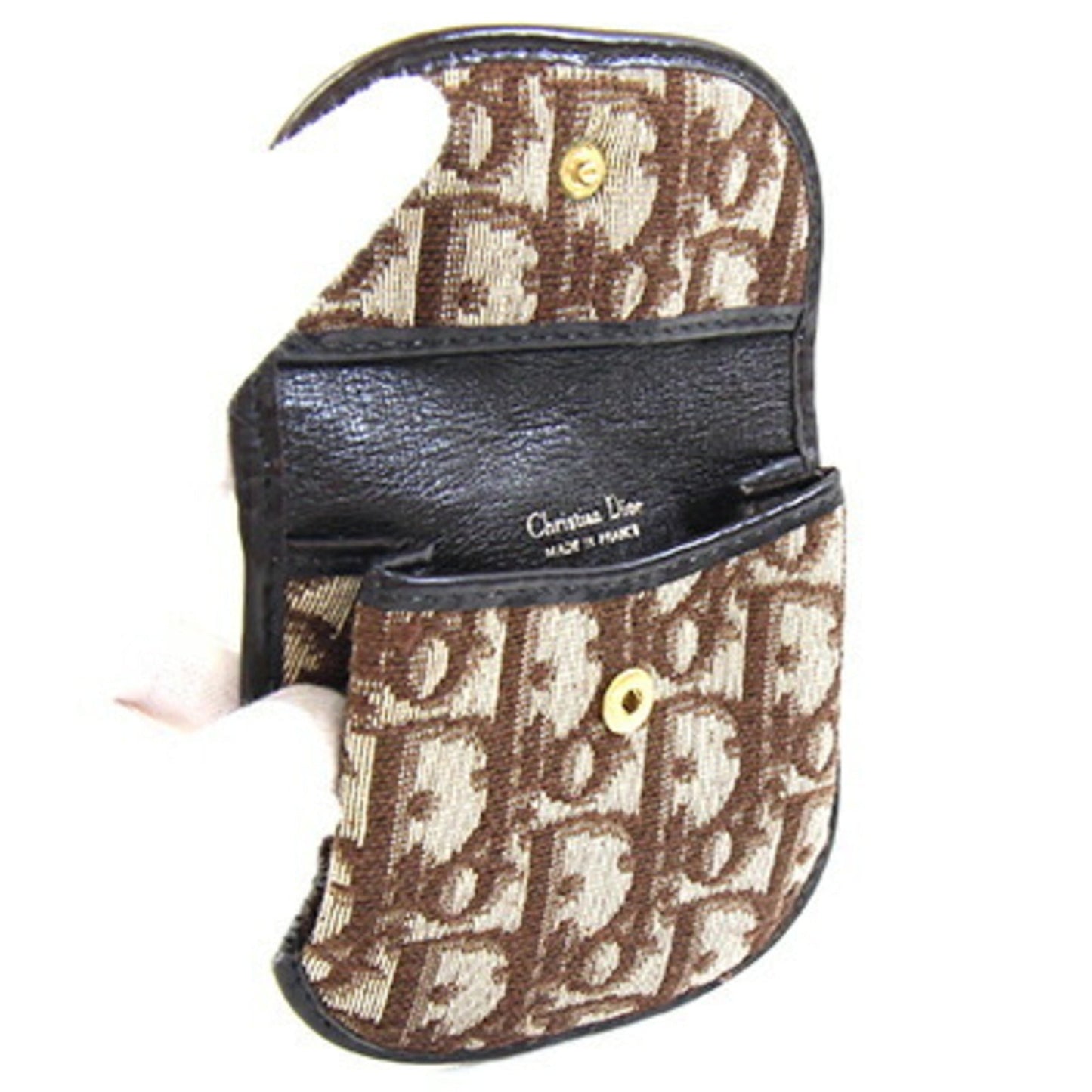 Christian Dior Trotter Brown Canvas Leather Coin Purse/Coin Case ()