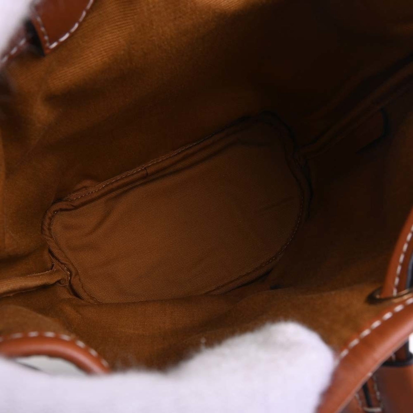 Celine Leather Folco Triomphe Backpack Rucksack Brown Women's