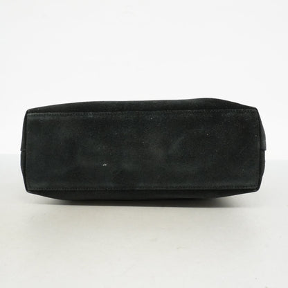 Gucci Bamboo Offdia 001 3244 Women's Suede Shoulder Bag Black