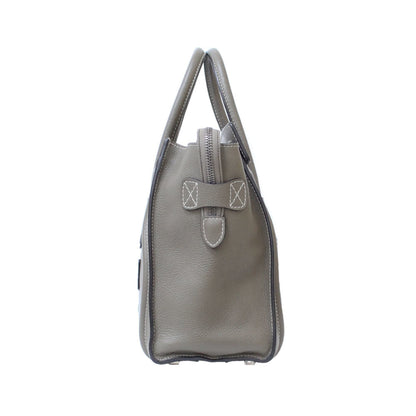 Celine Luggage Micro Handbag Gray Beige Women's Leather