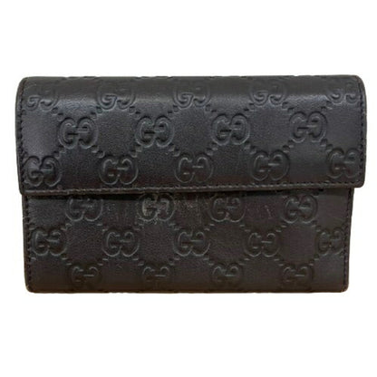 Gucci Black Leather Long Wallet (Tri-Fold) ()