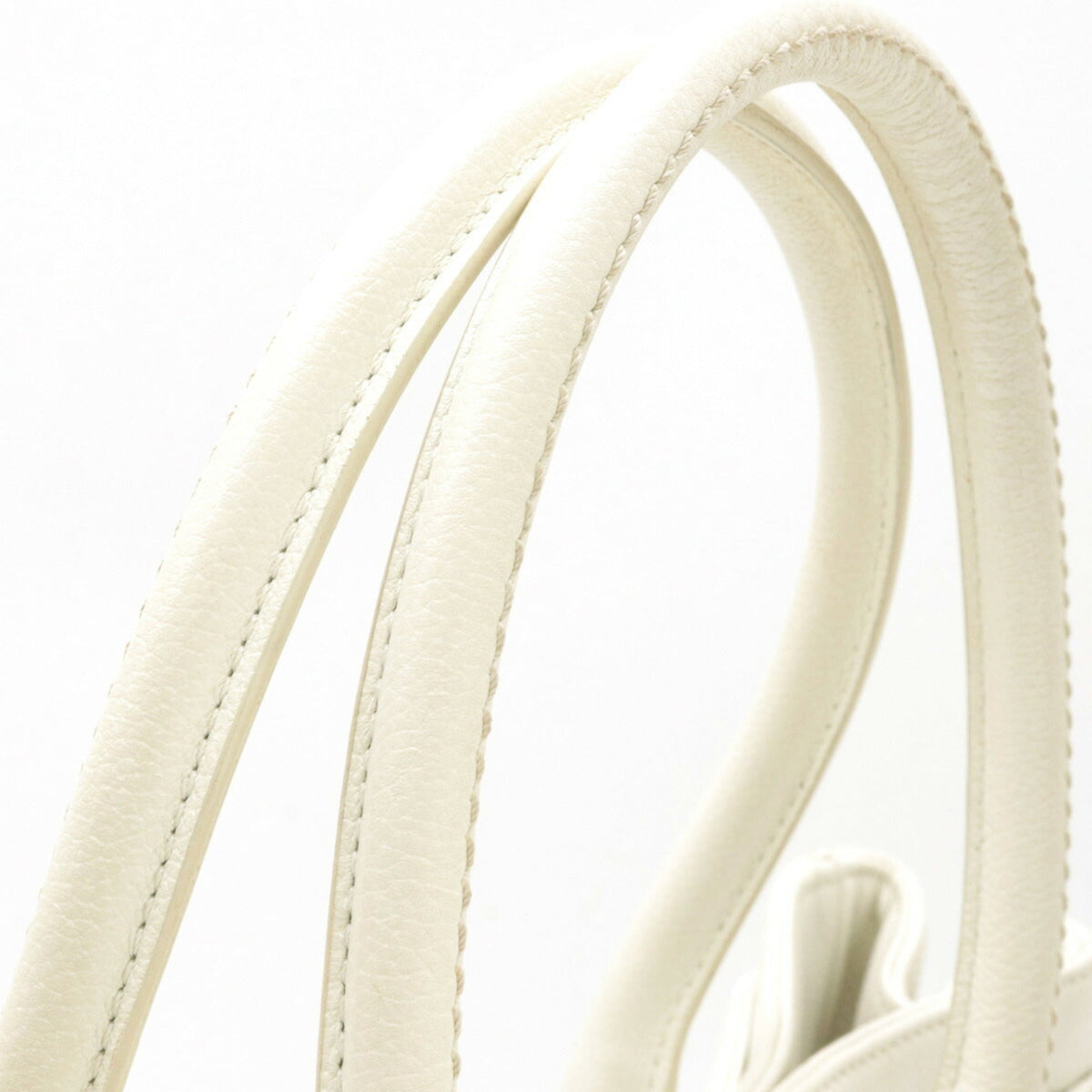 CHANEL 2.55 executive tote bag handbag turn lock leather white A29292