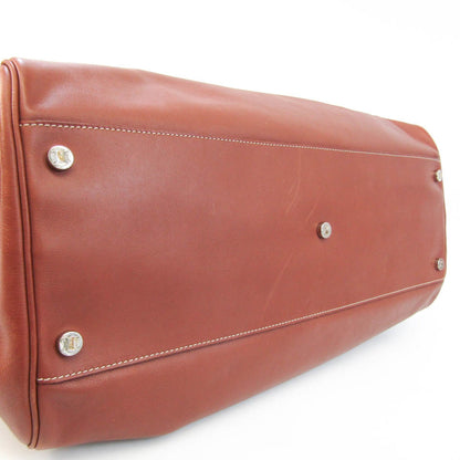 Celine Boogie Women,Men Leather Boston Bag Brown