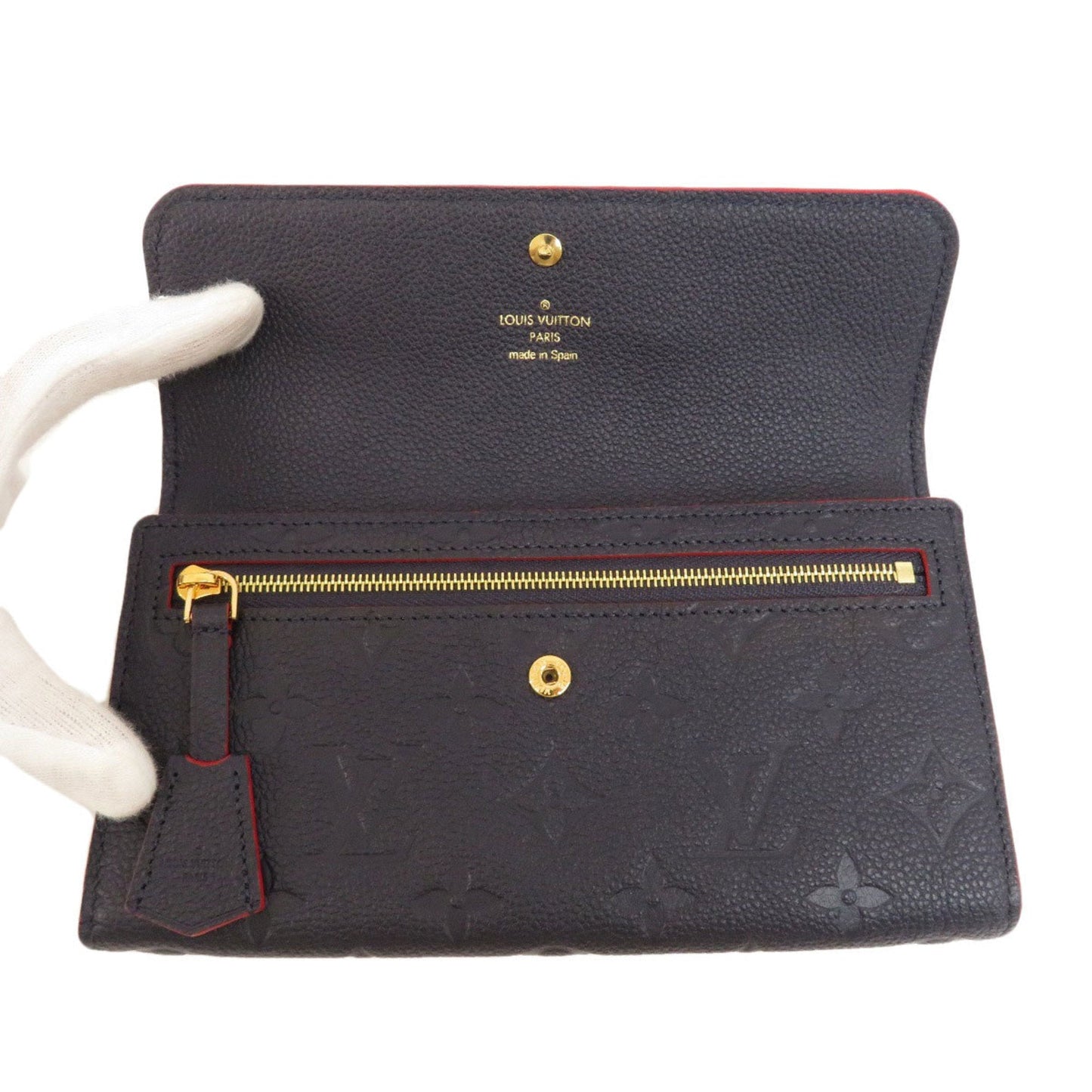 LOUIS VUITTON M62127 Portefeuille Pont Neuf Emplant Long Wallet Women's