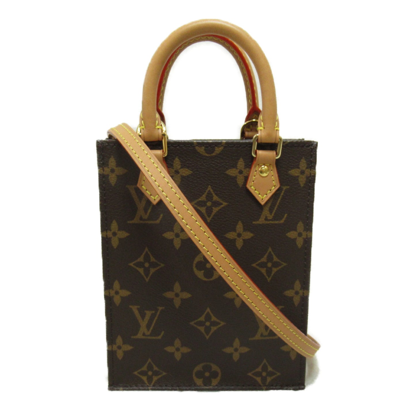 Louis Vuitton Petit Sac Plat Shoulder Bag Brown Monogram PVC coated canvas M81295