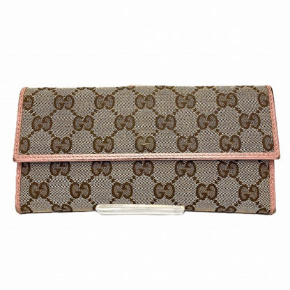 Gucci Brown Pink Gg Canvas Leather Coin Purse/Coin Case ()