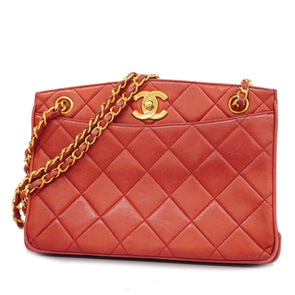 ChanelAuth  Matelasse W Flap W Chain Shoulder Bag Lambskin Women's Leather