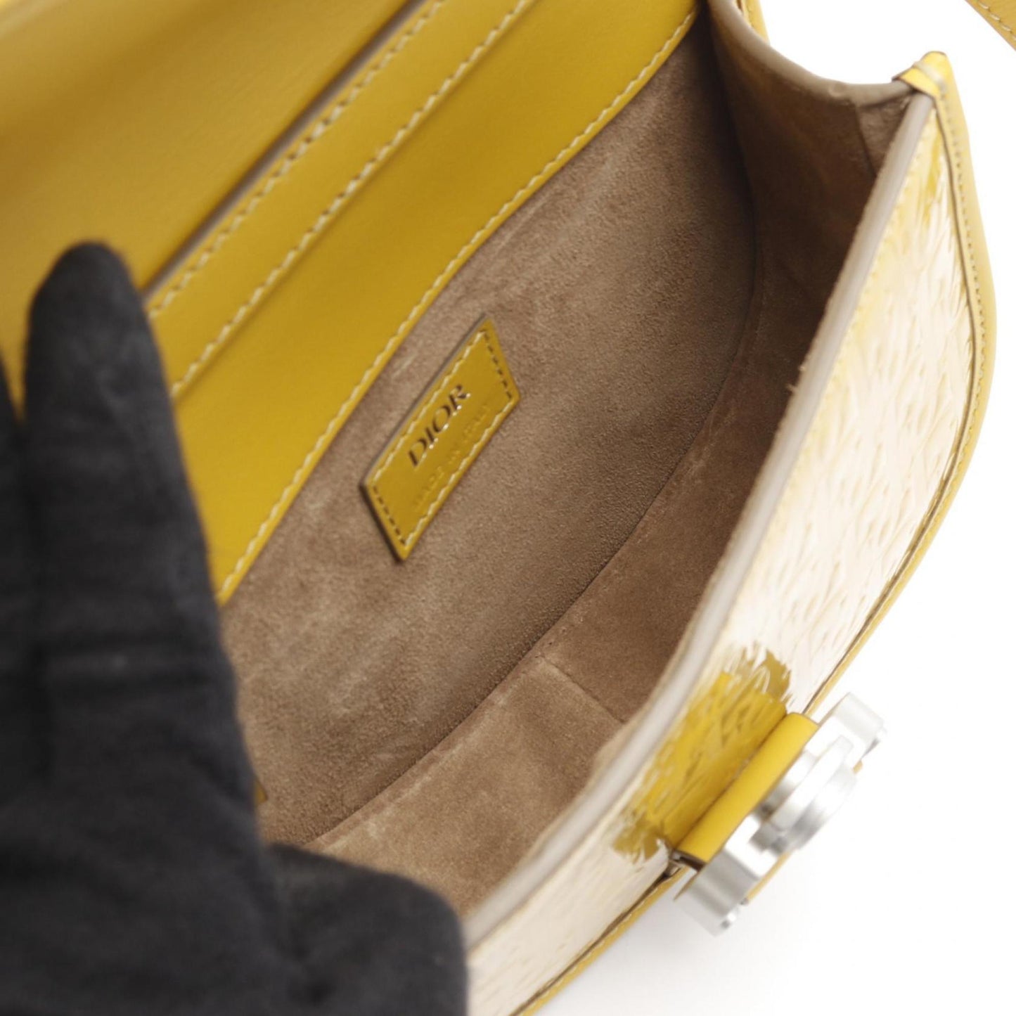 Christian Dior Yellow Patent Leather Shoulder Bag ()
