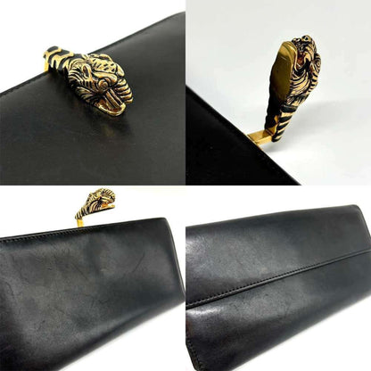 Gucci Black Leather Long Bill Wallet (Bi-Fold)