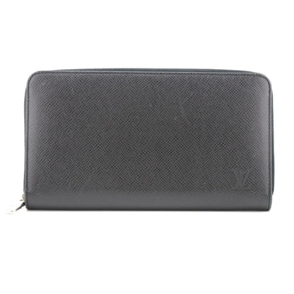LOUIS VUITTON M30056 Zippy Organizer Taiga Long Wallet Black Men's