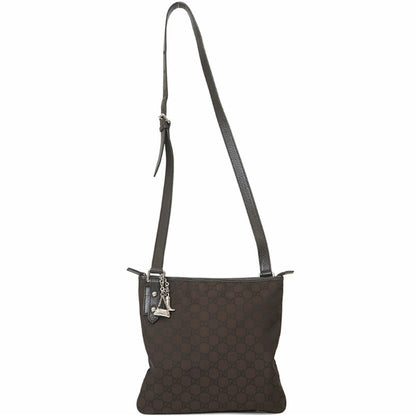 Gucci Brown Nylon Leather Shoulder Bag