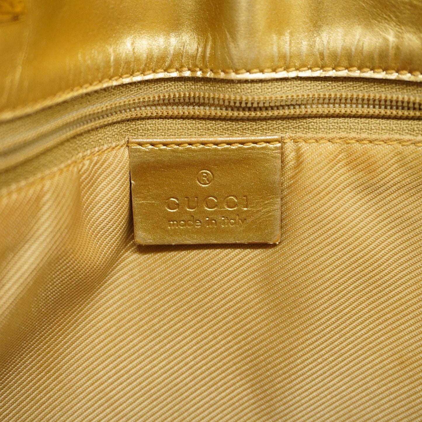 GUCCIAuth  002 1099 Women's GG Canvas Tote Bag Gold