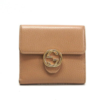 Gucci Beige Champagne Gold Leather Coin Purse/Coin Case