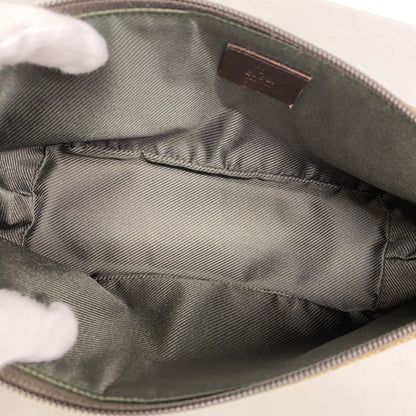 Gucci Brown Canvas Leather Pouch