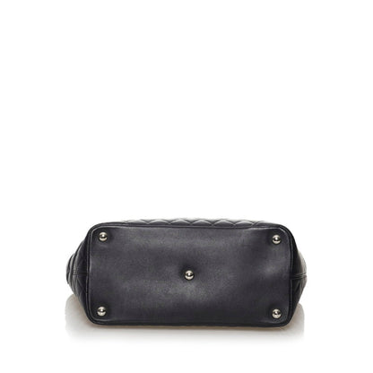 Chanel Cambon Line Large Tote Bag Black Lambskin Ladies