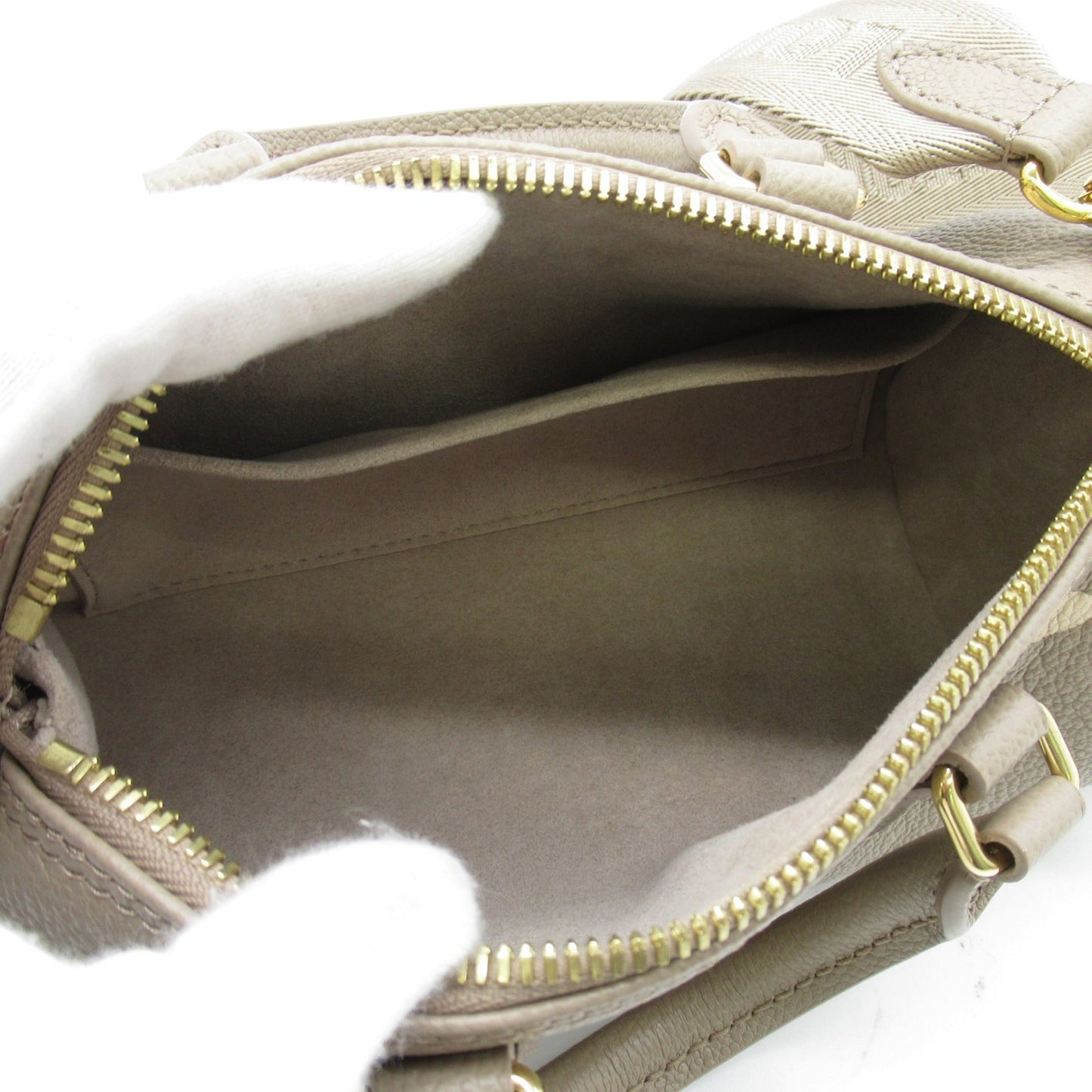 LOUIS VUITTON Papillon BB Shoulder Bag Beige Turtle claim Monogram empreinte leather M46031