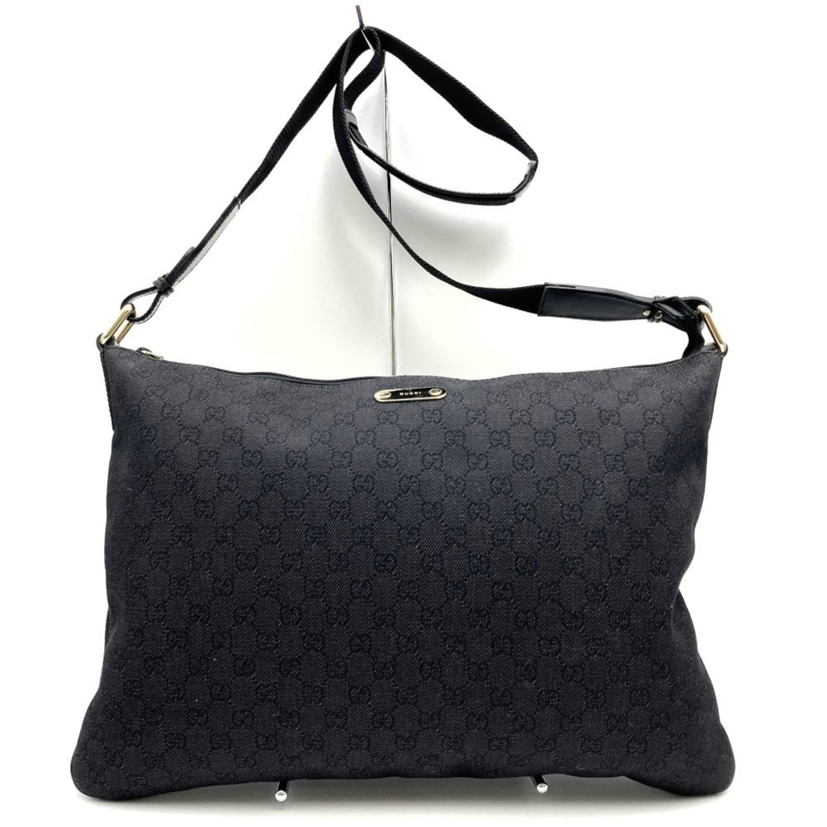 Gucci Black Gg Canvas Shoulder Bag Sling Bag