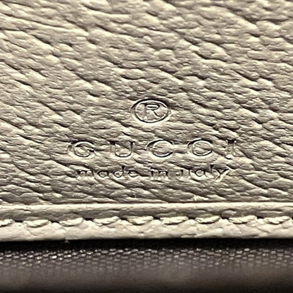 Gucci Beige White Gg Supreme Canvas Leather Long Wallet (Bi-Fold)