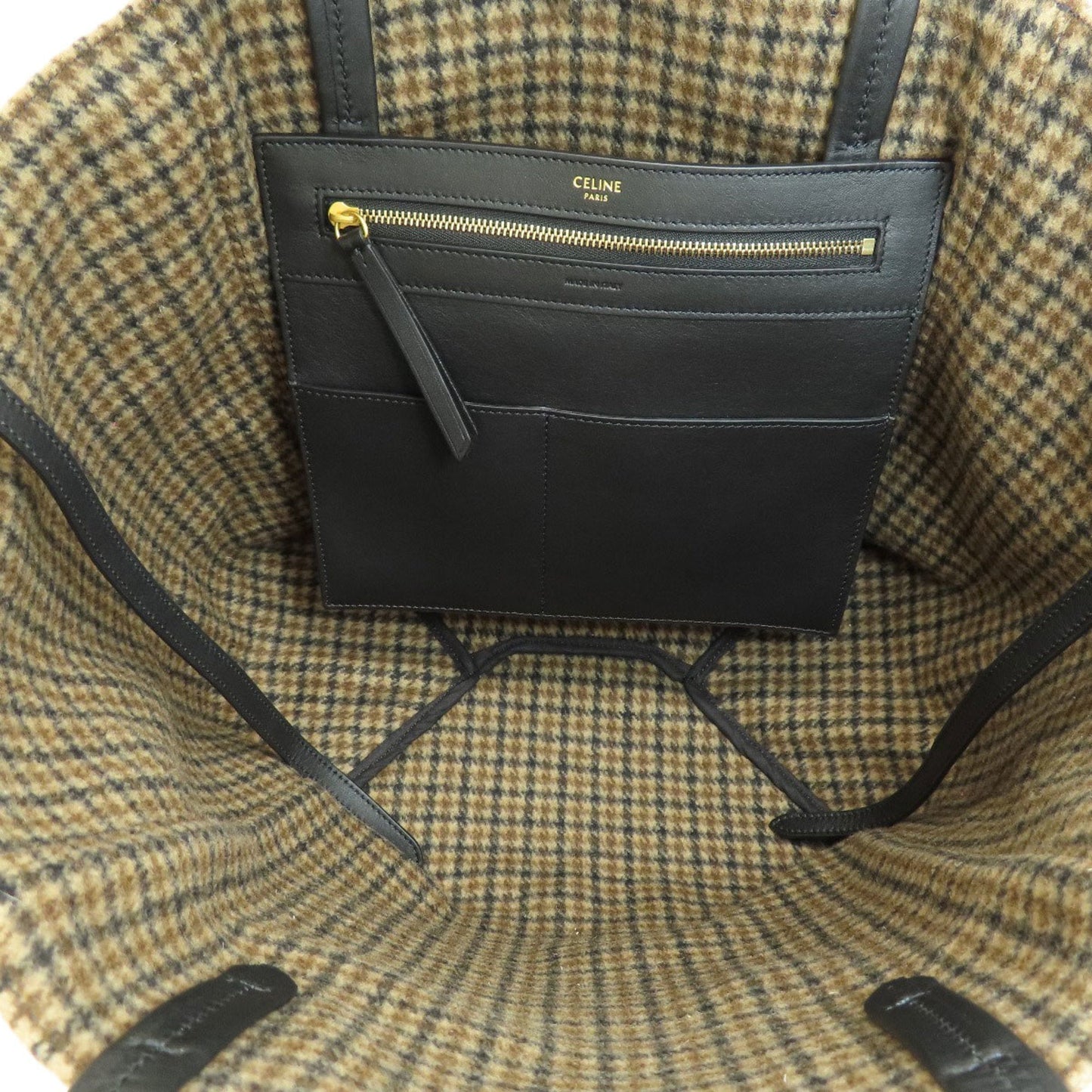 Celine Hippo Phantom Tweed Pattern Tote Bag Cotton Women's