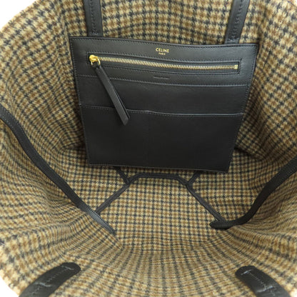 Celine Hippo Phantom Tweed Pattern Tote Bag Cotton Women's