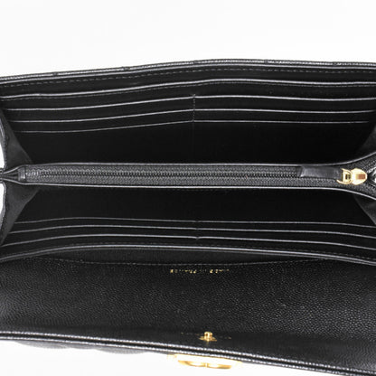 CHANEL Boy Chanel Long Wallet Caviar Skin Black