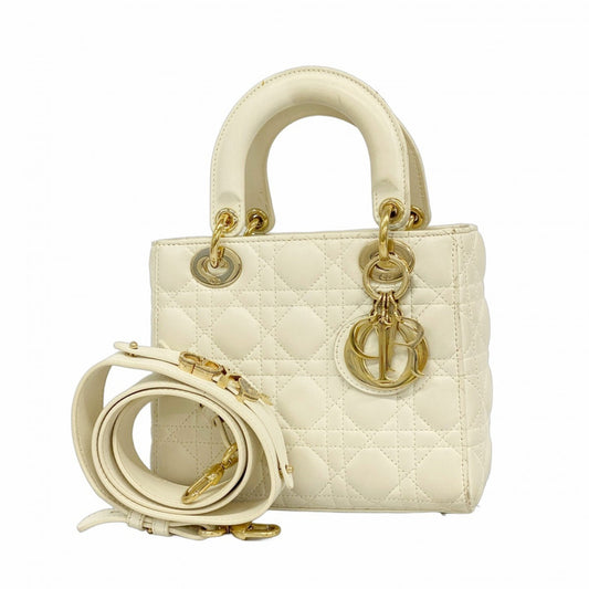 Christian Dior White Leather Handbag ()