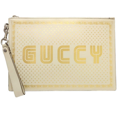 Gucci Ivory Leather Clutch Bag ()