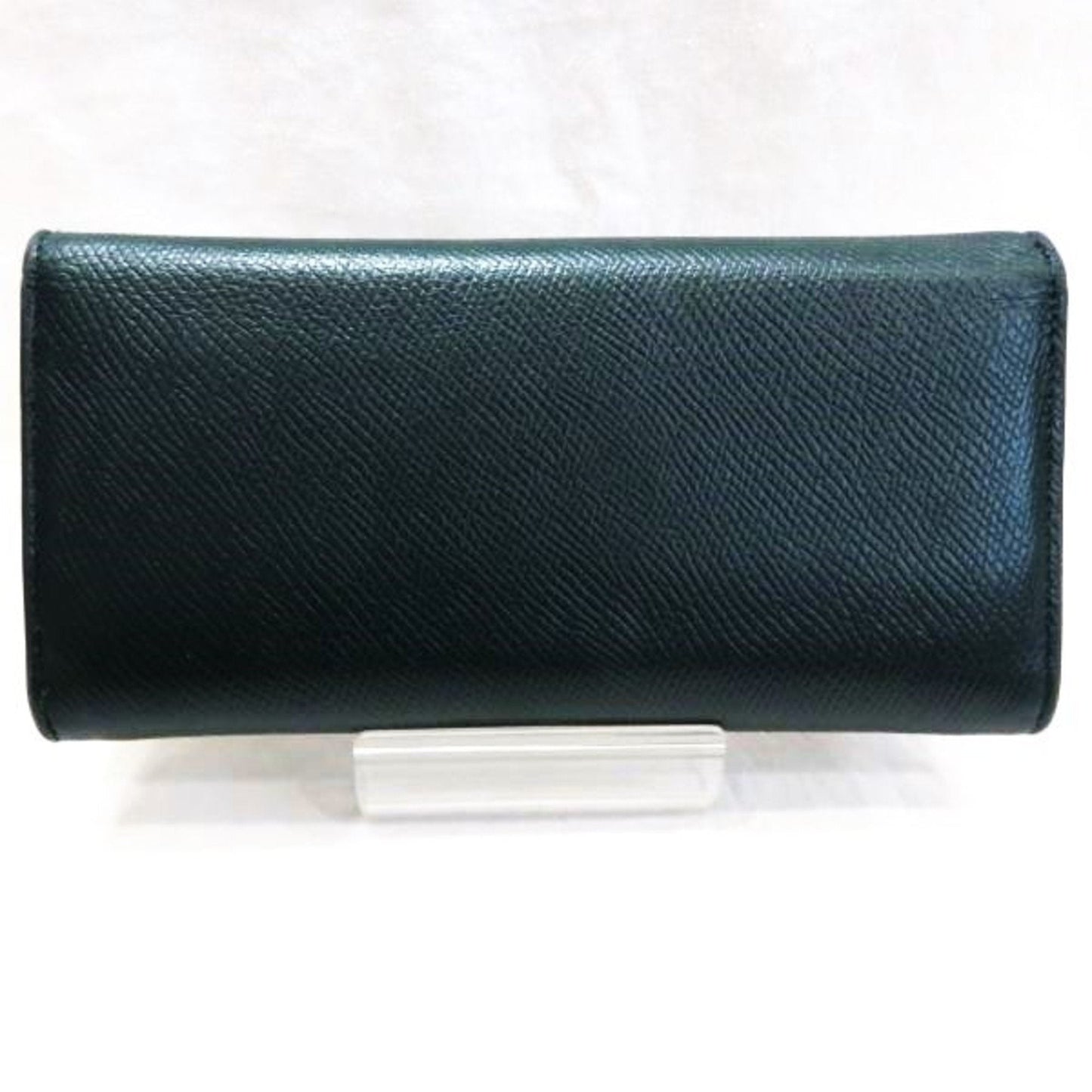 Celine Pepple Double Hook Flap Leather Long Wallet Women's