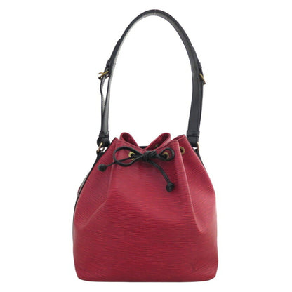 LOUIS VUITTON Shoulder Bag Epi Petit Noe Leather Red x Black Women's