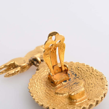 Chanel horse here mark earrings gold ladies