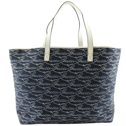 Gucci Navy Canvas Tote Bag ()