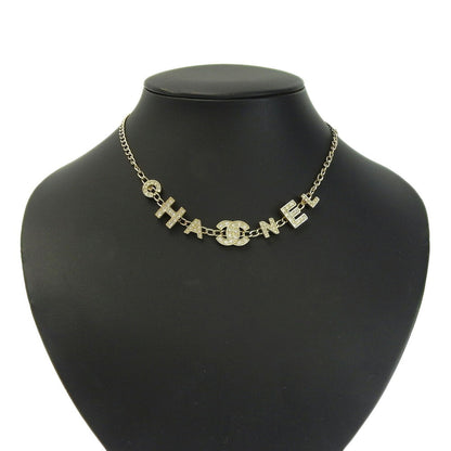 Chanel here mark logo necklace rhinestone A20B