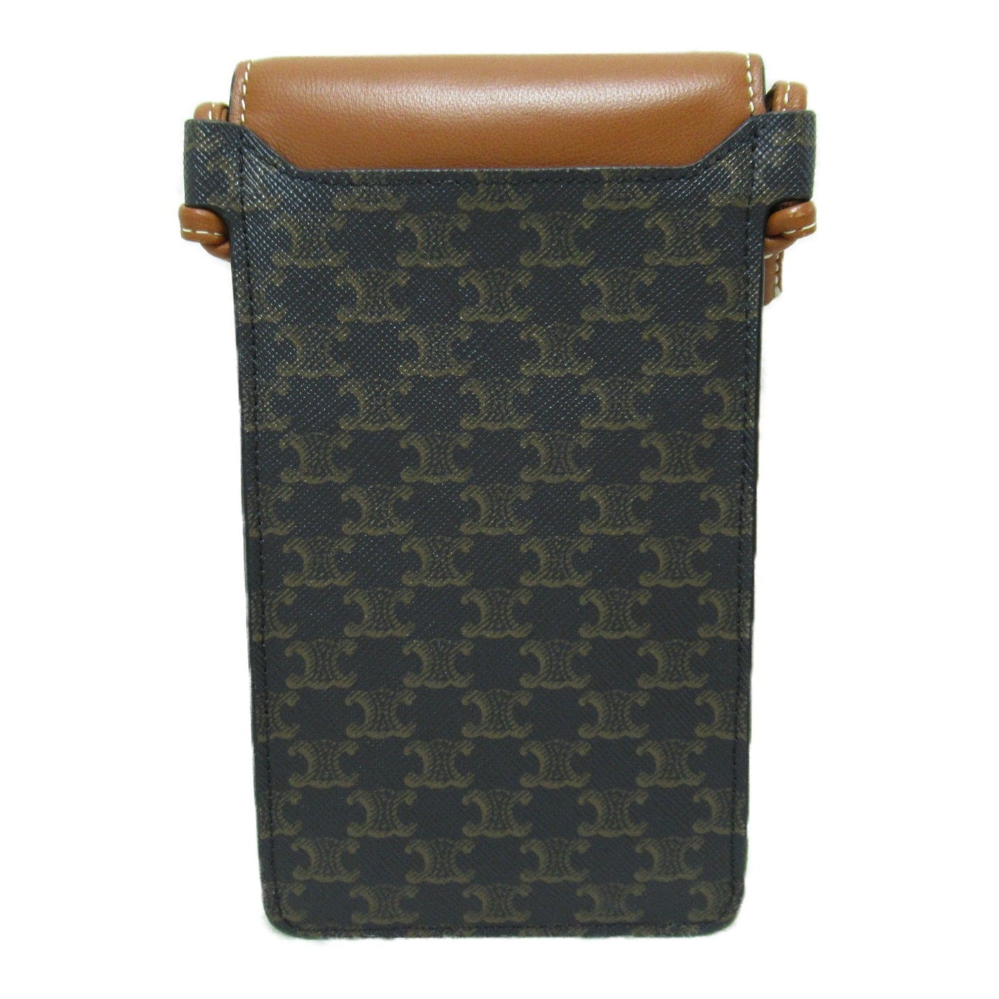 Celine Phone case Brown Dark brown leather PVC coated canvas