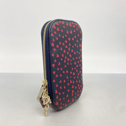 Christian Dior Navy Red Color Leather Shoulder Bag ()