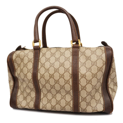 GUCCI  GG Supreme GG Supreme 98 002 468 Women's PVC,Leather Handbag Beige
