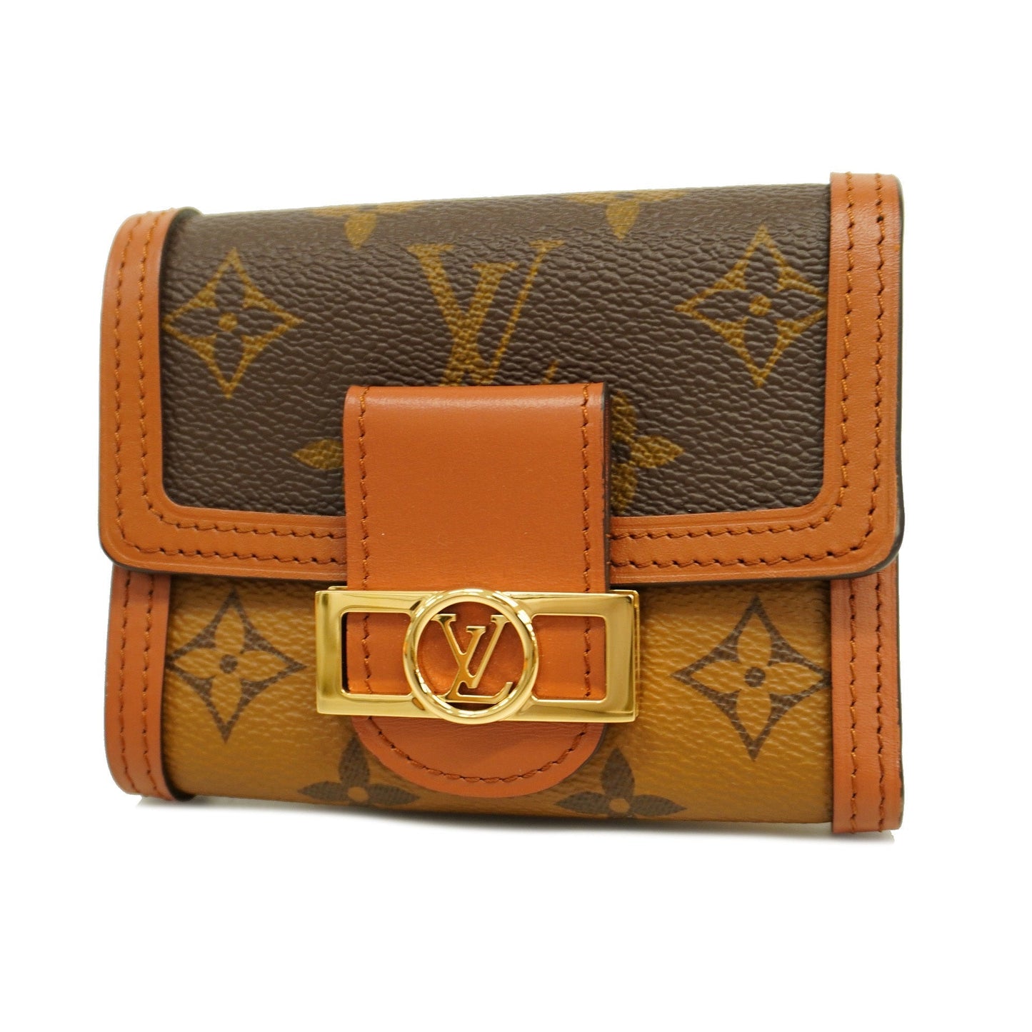 Louis VuittonAuth  Monogram Reverse Portofeuil Daufine Compact M68725 Women's
