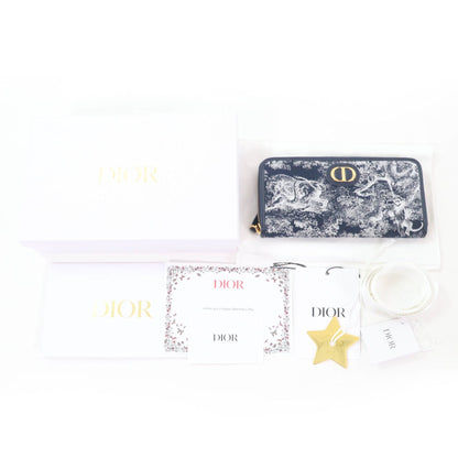Christian Dior Navy Jacquard Long Wallet (Bi-Fold) ()