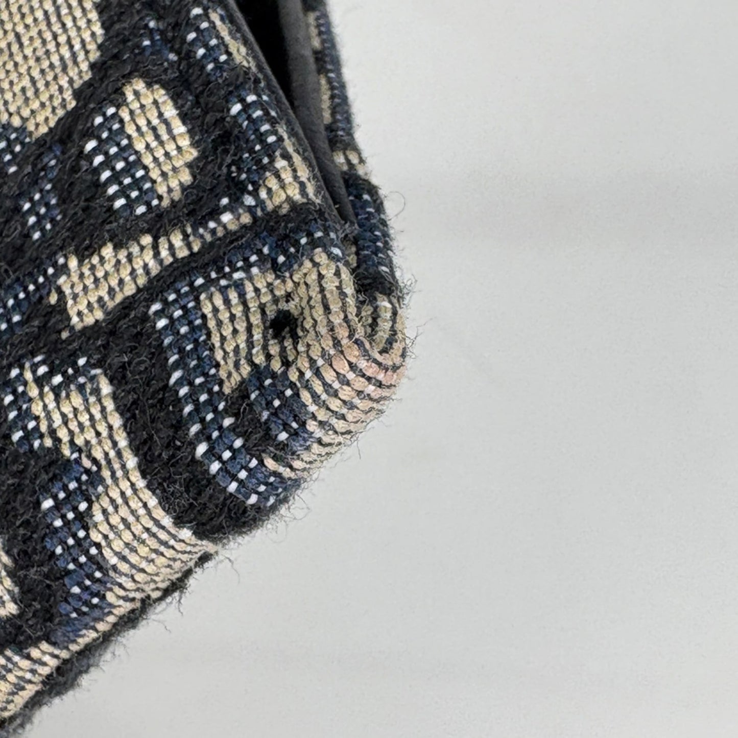 Christian Dior Navy Trotter Canvas Leather Chain/Shoulder Wallet ()